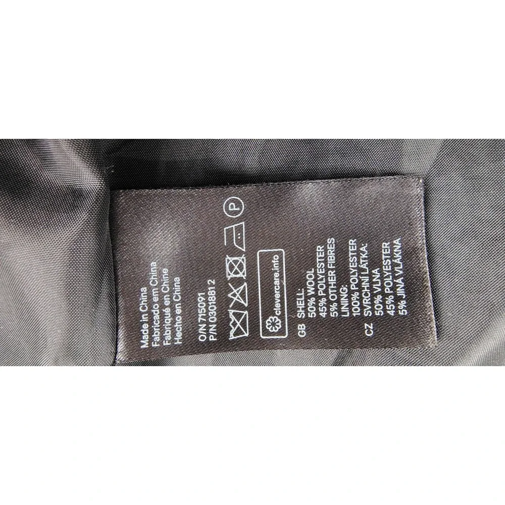 H&M Conscious‎ Women's Gray Wool Blend Belted Wrap Coat Long Sleeve Size 4 Lined